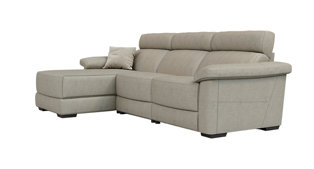 0083140 estremo sectional sofa with chaise longue fabric dove