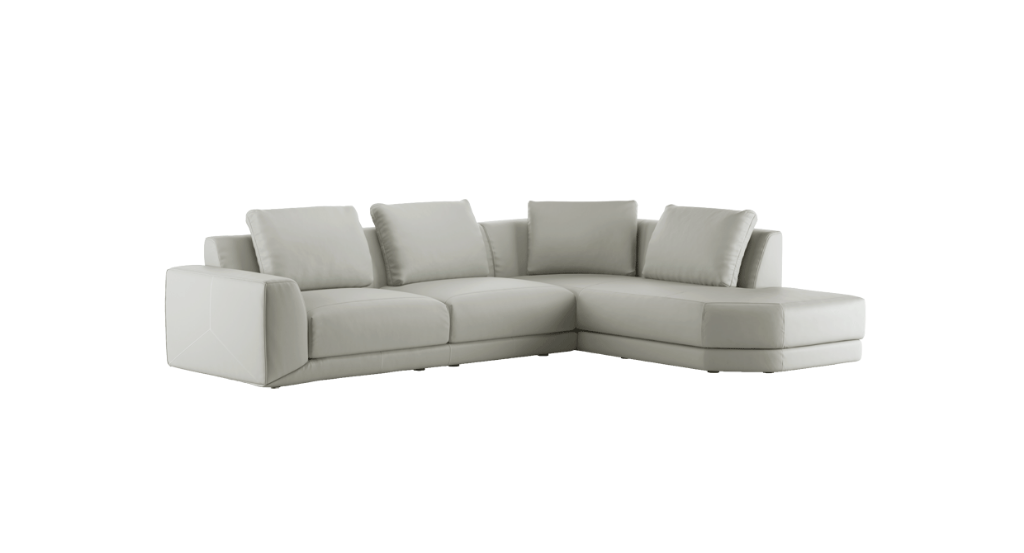 0101806 kartun sectional sofa with end unit leather light grey 1024